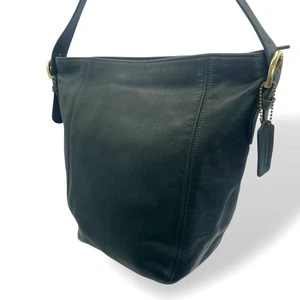 Coach Green Leather Shoulder Bag Authentic Rare Model Excellent Condition - Picture 1 of 11
