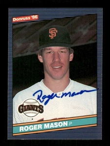 1986 Fleer 633 Roger Mason autografo firmato nitido blu sharpie, centrato A - Foto 1 di 2