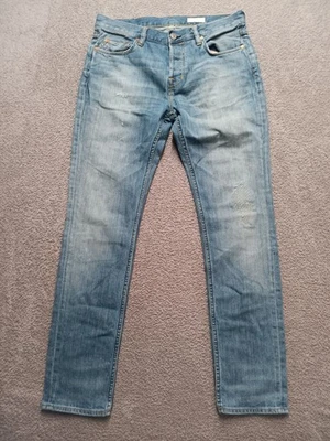 Pantalones de mezclilla ajustados AllSaints REX para hombre 32x32 lavado ligero desgastado elástico cremallera F Foto 1 de 4