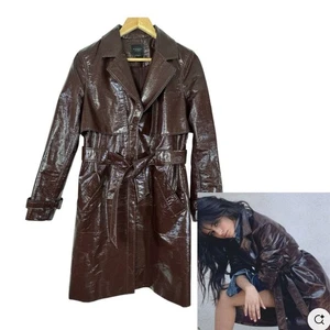 Trench Vinilo MARCIANO Adiona Camila Cabello Marrón Mujer Pequeño DAÑADO - Imagen 1 de 16