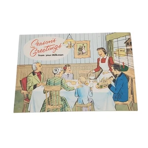 Seasons Greetings From Your Milkman Staunton Creamery Route Man Vtg Small Town - Picture 1 of 6