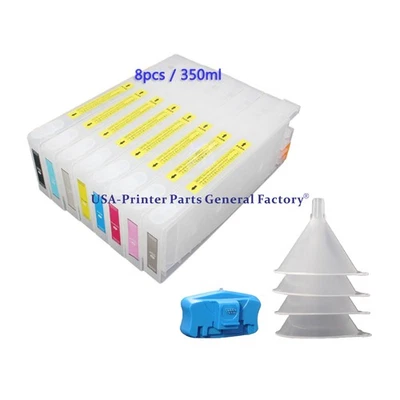 8*350 Refillable Pigment Ink Cartridge Epson Stylus Pro 9800 7800 Print Resetter - Image 1 of 4