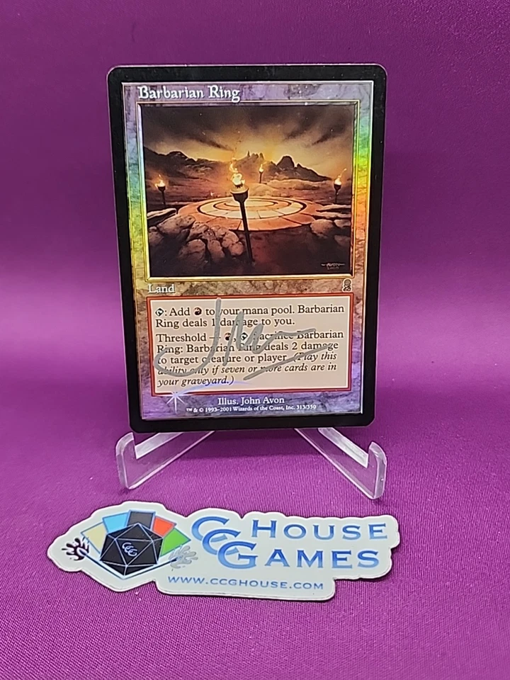 MTG Foil Barbarian Ring Signed John Avon Odyssey Silver Signature *CCGHouse* - Image 1 of 4
