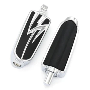 Foot Pegs 10MM Front Rear Chrome Pedals For Harley Touring Dyna Sportster Models - Imagen 1 de 9