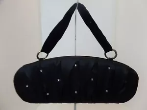 Vintage Victoria Secret Black Velvet Evening Bling Clutch Bag W Sizeable Strap - Picture 1 of 16