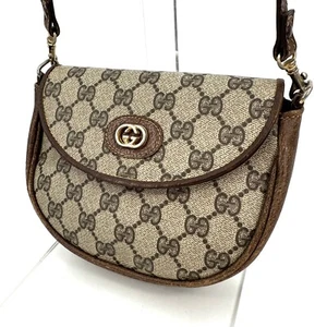 Vintage Gucci Crossbody GG Interlocking Shoulder Bag PVC Leather Pouch Authentic - Picture 1 of 24
