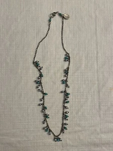Dainty Designer Yvone Christa Sterling Gray Pearl Turquoise Necklace - Picture 1 of 3