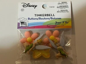Dress It Up Buttons Disney Tinkerbell Flowers Shank Back Buttons - Picture 1 of 7