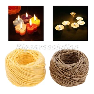Organic Hemp Wick 200 Feet DIY Natural Beeswax Coating Candle Making 2 Colour - Picture 1 of 10
