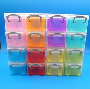 REALLY USEFUL BOXES 16 RAINBOW BOX SET W ORGANIZER CASE Handy - Picture 1 of 4