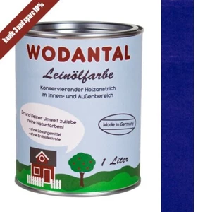 39,90€/L Wodantal reine Leinölfarbe blau 1,0 Liter - Bild 1 von 4