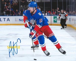 ALEXIS LAFRENIERE #1 REIMPRESIÓN FOTO 8X10 FIRMADA AUTOGRAFIADA HOMBRE CAVE NY RANGERS - Imagen 1 de 1
