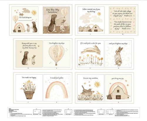 Panel de proyecto de libro de cuentos de tela Bunny Farm 36"X44" Sunshine Cotton de Henry Glass Foto 1 de 1