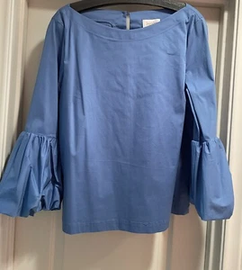 Laundry by Shelli Segal blaues Oberteil mit Puffärmeln Größe 10 - Bild 1 von 10