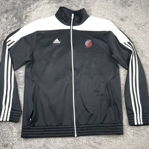 Portland Trail Blazers Track Jacket Adidas Mens Medium Blue NBA Full Zip Active Cover