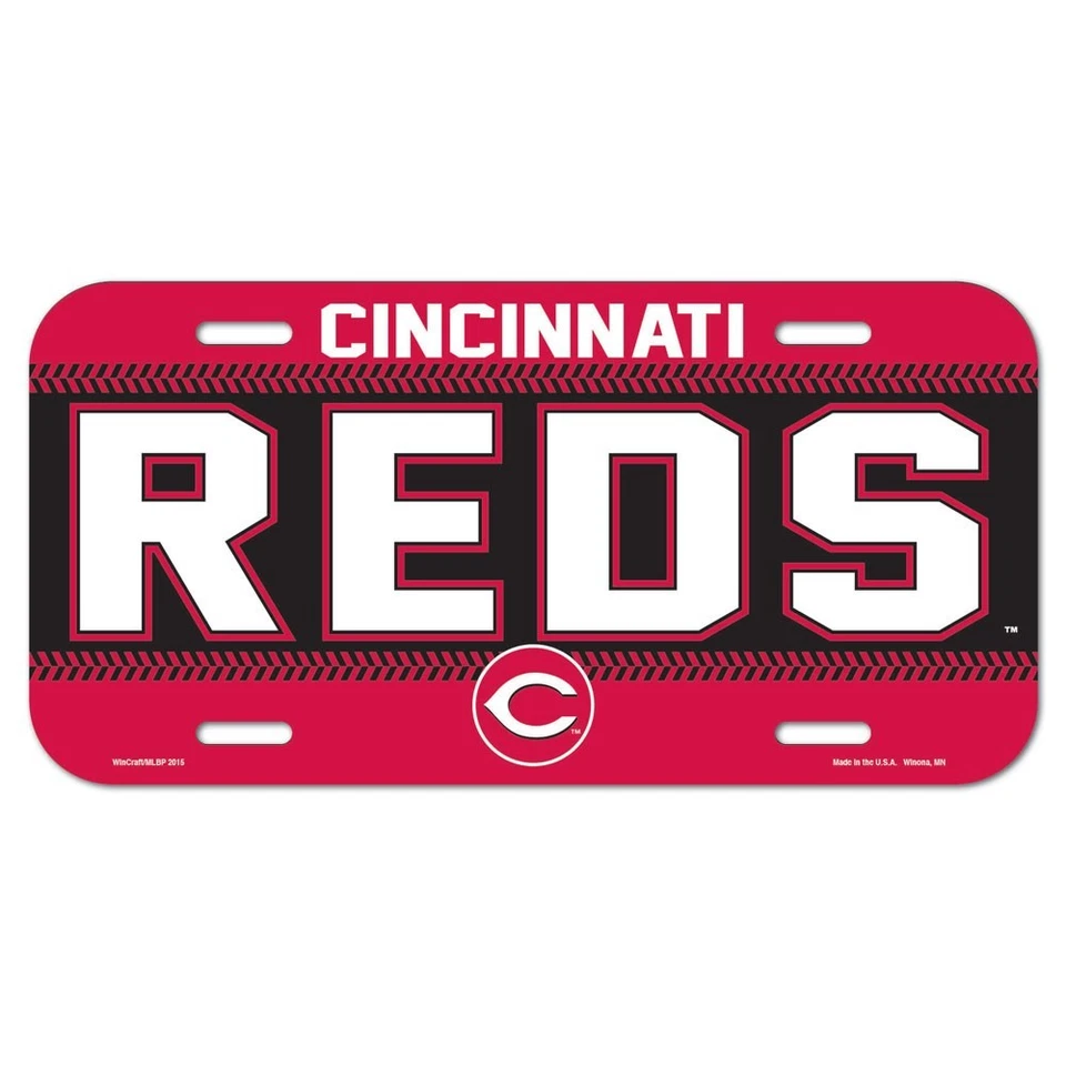 CINCINNATI REDS 6"x12" OFFICIAL LOGO LICENSE PLATE CAR NEW WINCRAFT 👀 - Image 1 of 1