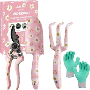 WORKPRO Rosa Gartenwerkzeug Set 4-tlg.mit Geschenkverpackung für Gärtnerinnen - Bild 1 von 8