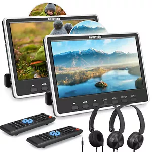 2 X 12" Dual Screen Car DVD Player Headrest Monitor TV HD HDMI USB SD Headset - Picture 1 of 13