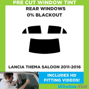 For Lancia Thema 4-door Berlina 11-16 Pre Cut Window Tint Rear 0% Blackout Film - Picture 1 of 10