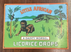 LICORICE DROPS A DAINTY MORSEL Metal Reproduction Sign 10in. x 14in. - Bild 1 von 8