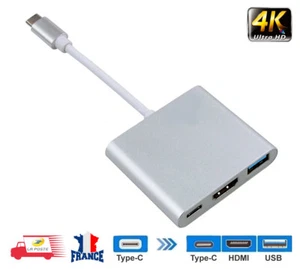 Type C vers HDMI USB 3.0 USB-C Câble Adaptateur 3 in 1 HUB MacBook Apple Windows - Photo 1 sur 5