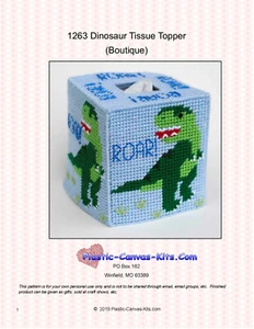 Patrón o kit de lona de plástico superior tejido de dinosaurio - Imagen 1 de 1