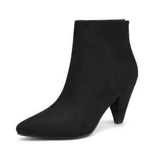 DREAM PAIRS Pointed Toe Ankle Boots High Heel Booties Fashion Zipper Dress Boots - Picture 1 of 7