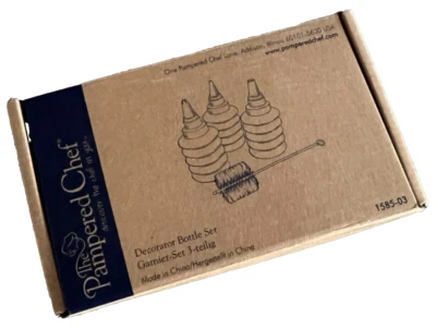 Pampered Chef Decorator 3 Bottle Set 1585-03 Cake Decoration Piping Set - Image 1 of 4
