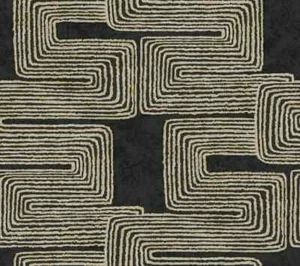 York Wallpaper Ag2032 | Artistic Abstracts, Zulu Thread Black And Gold Modern - Picture 1 of 4