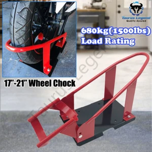 17"-21" Adjustable 680kg Motorcycle Front Wheel Chock Motorbike Trailer Stand - Picture 1 of 12