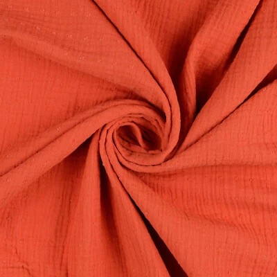 Stoff Baumwolle Musselin orange Noppen Double Gauze Gaze Windeltuch Spucktuch - Bild 1 von 3