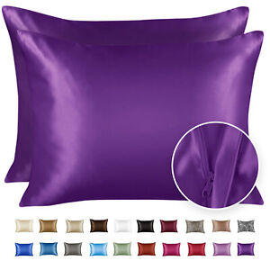 Luxury Satin Pillowcase with Zipper,  (Silky Pillow Case for Hair and Skin)