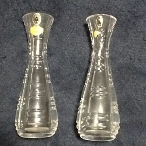 Crystal Vase ● Lot of Two Matching ● Hand Cut ● Original Labels ● Germany - Picture 1 of 9