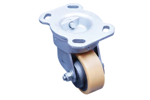 Plate Fitting Cast Iron Centre Heavy Duty Swivel Castor with Polyurethane Tyre - Picture 1 of 2