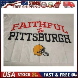 Faithful to Pittsburgh Football 3x5' Flag Indoor and Outdoor Flag Banner - Picture 1 of 7