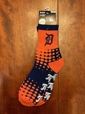 ⚾ MLB DETROIT TIGERS OFFICIALLY LICENSED CREW SOCKS MENS LARGE ORANGE & NAVY NWT - Image 1 of 4