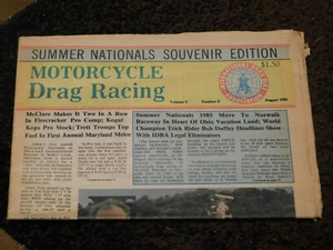 1985 periódico de carreras de arrastre de motocicletas edición de recuerdo de los nacionales de verano - Imagen 1 de 5