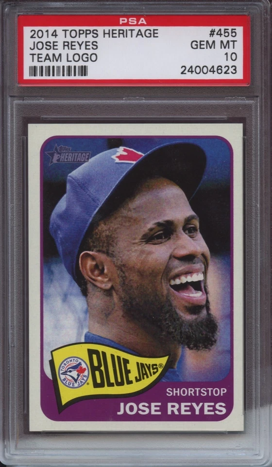 2014 Topps Heritage 455 Jose Reyes Team Logo PSA 10 Gem Mint Pop 1 SP - Image 1 of 1