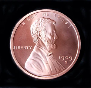 Weizenpfennig 1 oz. Reines Kupfer rund, .999, Vinyl Flip, Made in USA - kostenloser Versand - Bild 1 von 2