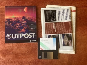 Outpost manual and diskette 1.1 patch sierra and magazine clippings *No Game* - Foto 1 di 1