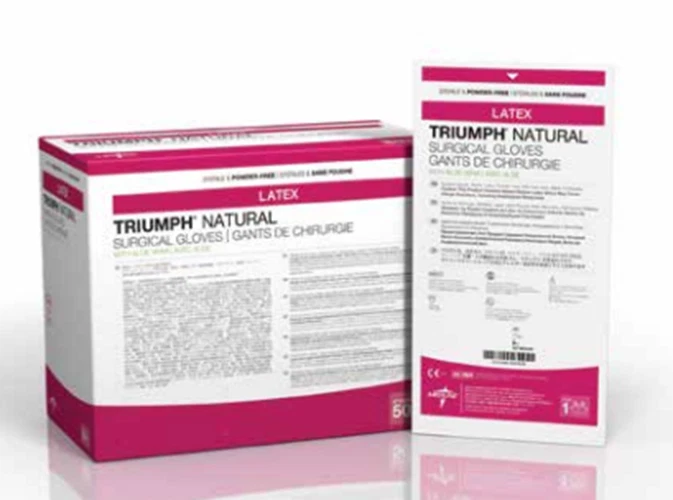 Medline Triumph Aloetouch Natural Surgical Gloves, Box of 50, Size 8-MSG2480 - Imagem 1 de 1