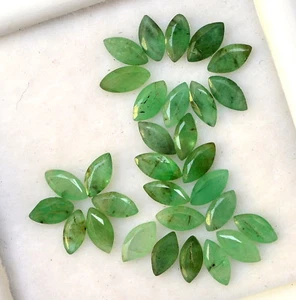 Lote de 30 piezas de piedras preciosas sueltas de marquesa esmeralda natural de 4,30 quilates de hasta 5x2,50 mm - Imagen 1 de 5