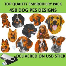 Dogs PES embroidery pack on USB over 450 designs files to embroider