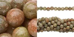 1 Strand(100) Natural Autumn Jasper 4mm Round Gemstone Beads with 0.5-1.5mm Hole - Picture 1 of 3