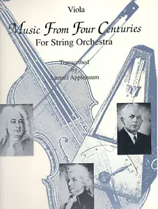 MUSIC FROM FROM FOUR CENTURIES FOR STRING ORCHESTRA VIOLA MUSIC BOOK APPLEBAUM - Picture 1 of 1