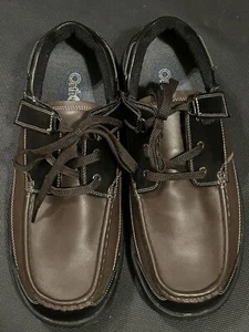 Orthofeet 422 Baton Rouge Orthopedic Wide Leather Boat Shoes Brown Men's 11.5 4E - Picture 1 of 7