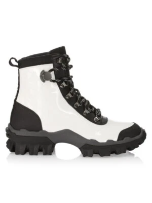 Moncler Helis Mujer Negro Blanco Charol Botas de Senderismo Talla 8.5 EE. UU. Foto 1 de 4