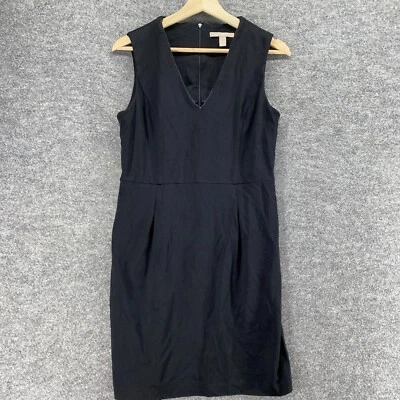 Vestido Banana Republic Mujer 8P Pequeño Negro Cambio Midi Cremallera Cuello en V Sin Mangas Foto 1 de 4