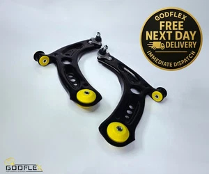 For VW Golf R Mk8 Front Lower Wishbones Suspension Control Arms Pair 20-ON Poly - Picture 1 of 7