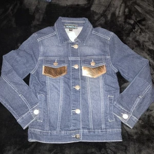 The Whole Herd "Cowboy" Denim Jacket Rodeo Size M Cowhair Pockets/Yoke Tag - Picture 1 of 10